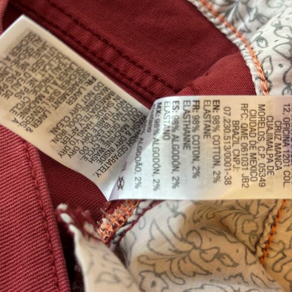 Roxy Suntripper Color Jeans Skinny Fit Red Denim 28 NWT - Picture 10 of 11